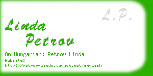 linda petrov business card